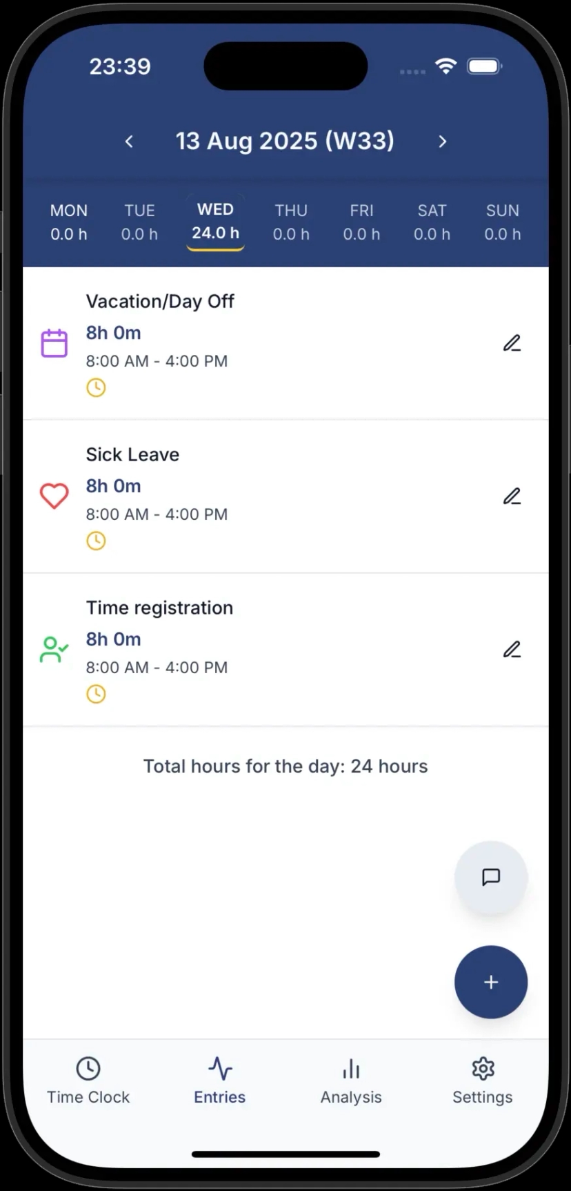 Podrobný výkaz hodín
